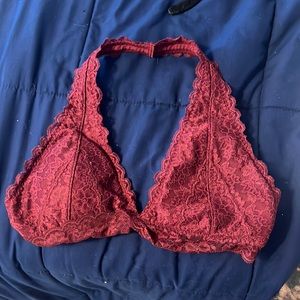 Hollister maroon halter bralette size small